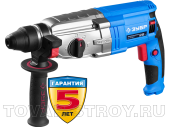 Перфоратор ЗУБР ПРОФИ SDS-plus (ЗП-28-800 К) 800 Вт, 3 Дж, 0-1200 об/мин, 0-4800 уд/мин, кейс, метал. редуктор