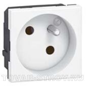 077145 - Розетка 2К+З - Программа Mosaic - под углом 45°- 2 модуля - белая
