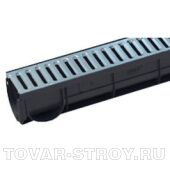 Лоток водоотводный пластиковый Spark cо штампованной стальной решеткой 1000х90х90 мм (088011)