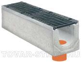 Лоток водоотводный бетонный BetoMax Basic DN100 H60 с вертикальным водоотводом 500х140х60 (401009)