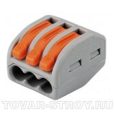 Клеммы WAGO 222-413 (3 провода, 0,08-4 кв.мм., нажимной рычаг)