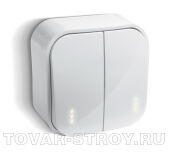 Выключатель Legrand Quteo 2-х клавишный, белый