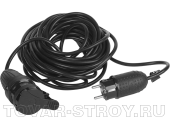 Удлинитель-шнур IP-44 ЗУБР ПРОФИ, 1 гнездо, ПВС 3х1, черный, макс. мощность 2200 Вт, 10 м (55016-10)