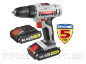 Дрель-шуруповерт ЗУБР Li-lon (ДА-14.4-2-Ли КНМ1) 14.4 В, 1.5 А-ч, 10 мм, 32 Н-м, 0-350/0-1350 об/мин, БЗУ, 2 АКБ