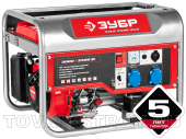 Генератор бензиновый ЗУБР, 220/12 В (ЗЭСБ-3500-ЭМ2) 4х тактный, 3500/3000 Вт, ручной и электро пуск
