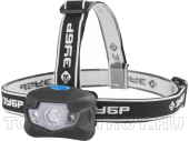 Фонарь налобный светодиодный ЗУБР ПРОФИ, 3Вт, (120 Лм), 3ААА, 56434