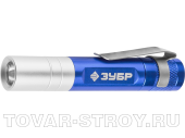 Фонарь мини ЗУБР, 1 сверхъяркий светодиод, 0,5 Вт, с клипсой, 1ААА, 56217