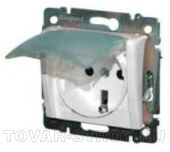 Розетка Legrand Valena c заземлением с крышкой влагозащищенная IP 44, слоновая кость