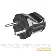 Вилка STAYER 55150-B MASTER электрическая, 6А/220В, черная