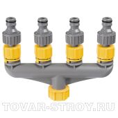 Разветвитель четырёхканальный (пластиковый) PALISAD LUXE