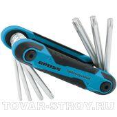 Набор ключей имбусовых Tamper-Torx, складные, 8 шт., CrV Gross