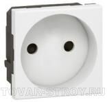 077110 - Розетка 2К правая - Программа Mosaic - 2 модуля - белая