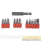 Набор STAYER 2609-H12 Биты с магнитным адаптером, 12 предметов