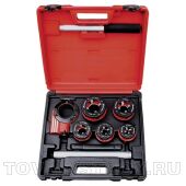 Набор клуппов резьбонарезных с трещоткой ЗУБР ПРОФИ (28270-Н5) №5: 3/8", 1/2", 3/4", 1", 1 1/4"