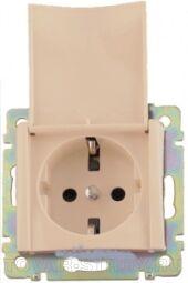 Розетка Legrand Valena с крышкой, слоновая кость