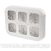 Рамка для накладного монтажа на 6 постов белая