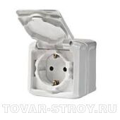 Розетка Legrand Quteo со шторками, IP44 белая