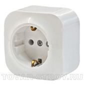 Розетка Legrand Quteo с заземлением, со шторками белая.
