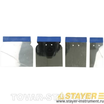 Набор шпателей STAYER 1012-H4 Япончик, нержавеющие, 4 шт: 50, 80, 100, 120 мм